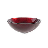 Fast Furnishings Round Red Tempered Glass Bowl Vessel Bathroom Sink